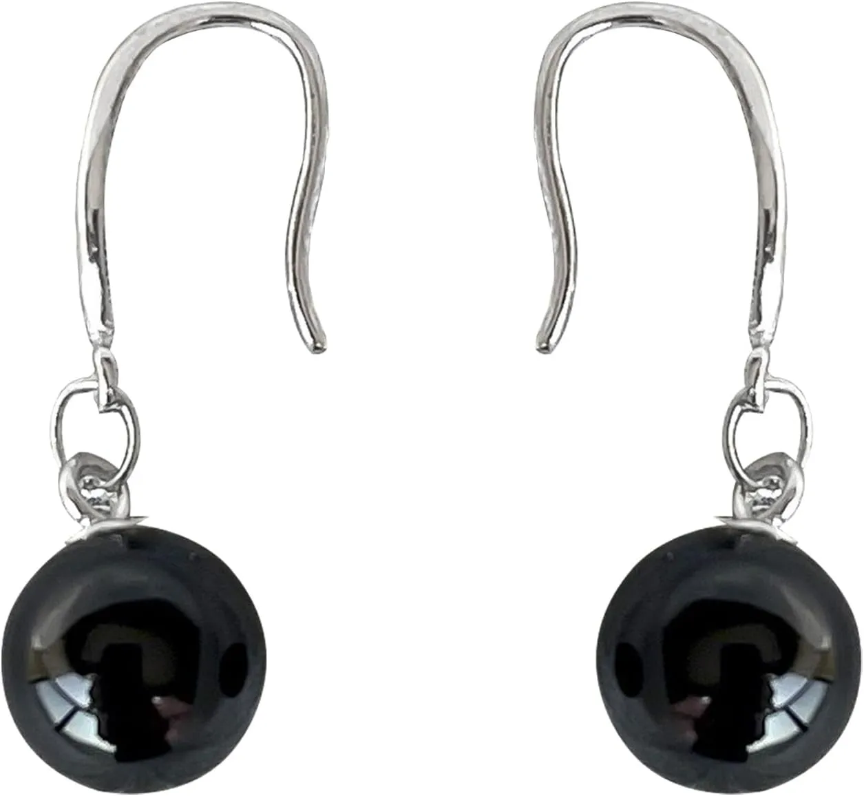 10mm Ocean Pearl Black Dangle Earrings for Women, Sleek Black Earrings Fashion Jewelry