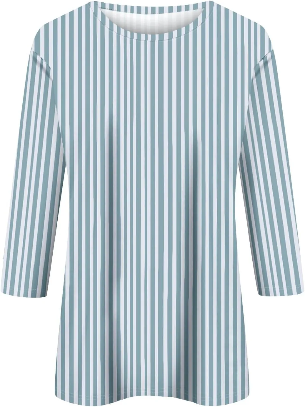 3/4 Length Sleeve Womens Tops Crewneck Shirts Business Dressy Casual Tunic Blouses Summer Basic Tees