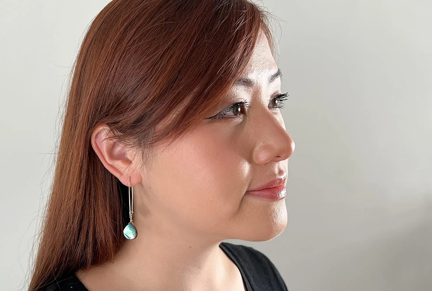 Abalone Shell Earrings for Women - 14k Gold Filled Long Dangle Earrings - Hypoallergenic (14k Gold Filled)