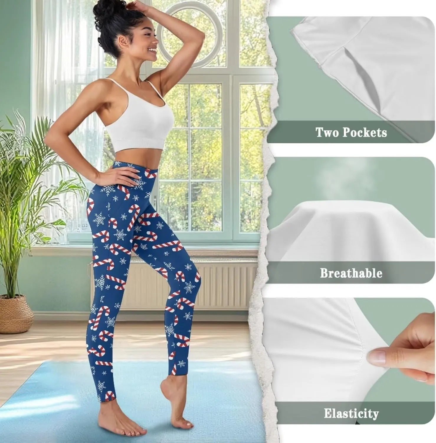 AFPANQZ Leggings with Pockets Women High Waisted Casual Butt Lift Leggings for Winter Fall Gym Yoga Fitness Workout Pants