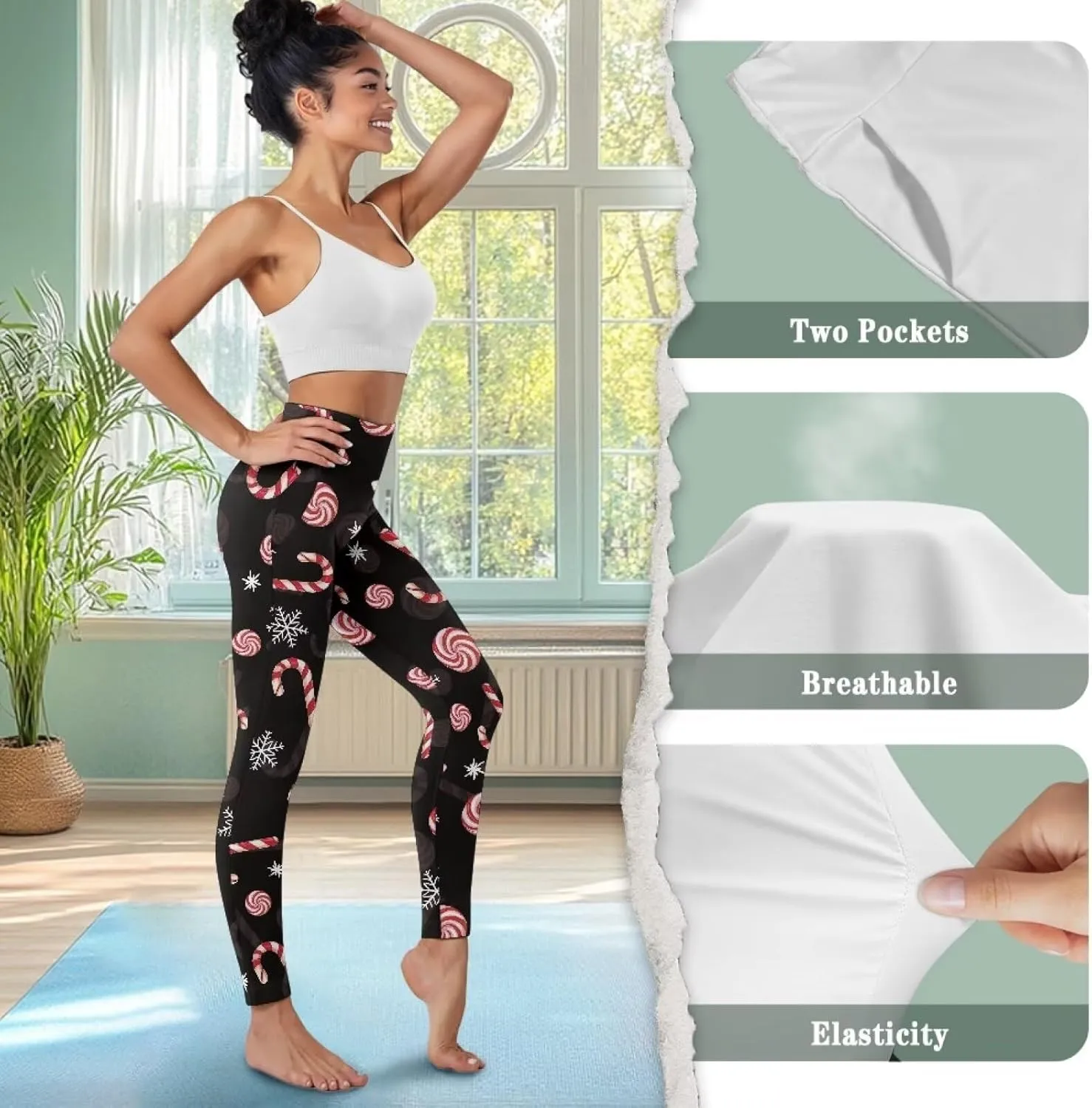 AFPANQZ Leggings with Pockets Women High Waisted Casual Butt Lift Leggings for Winter Fall Gym Yoga Fitness Workout Pants