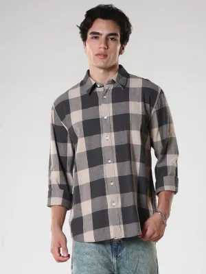 Ambar - Checkered Regular Shirt - Black