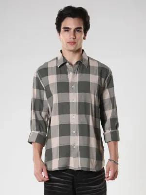 Ambar - Checkered Regular Shirt -Green