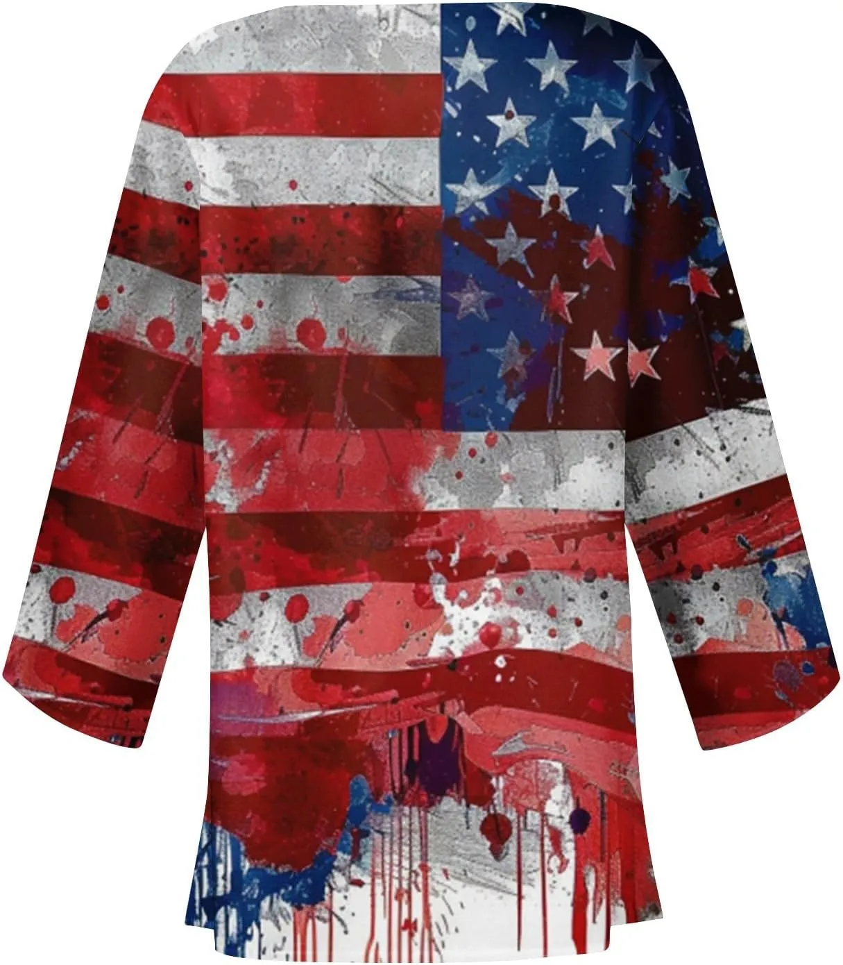 American Flag Cardigan 4Th of July Kimono Cover Up 3/4 Length Puff Sleeve Open Front Cover Up Summer 2025 Tops Clothes