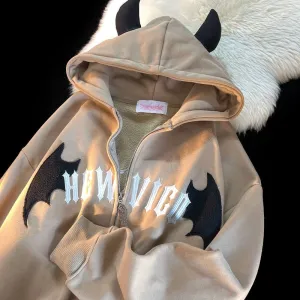 American Retro Little Devil Horn Hoodies