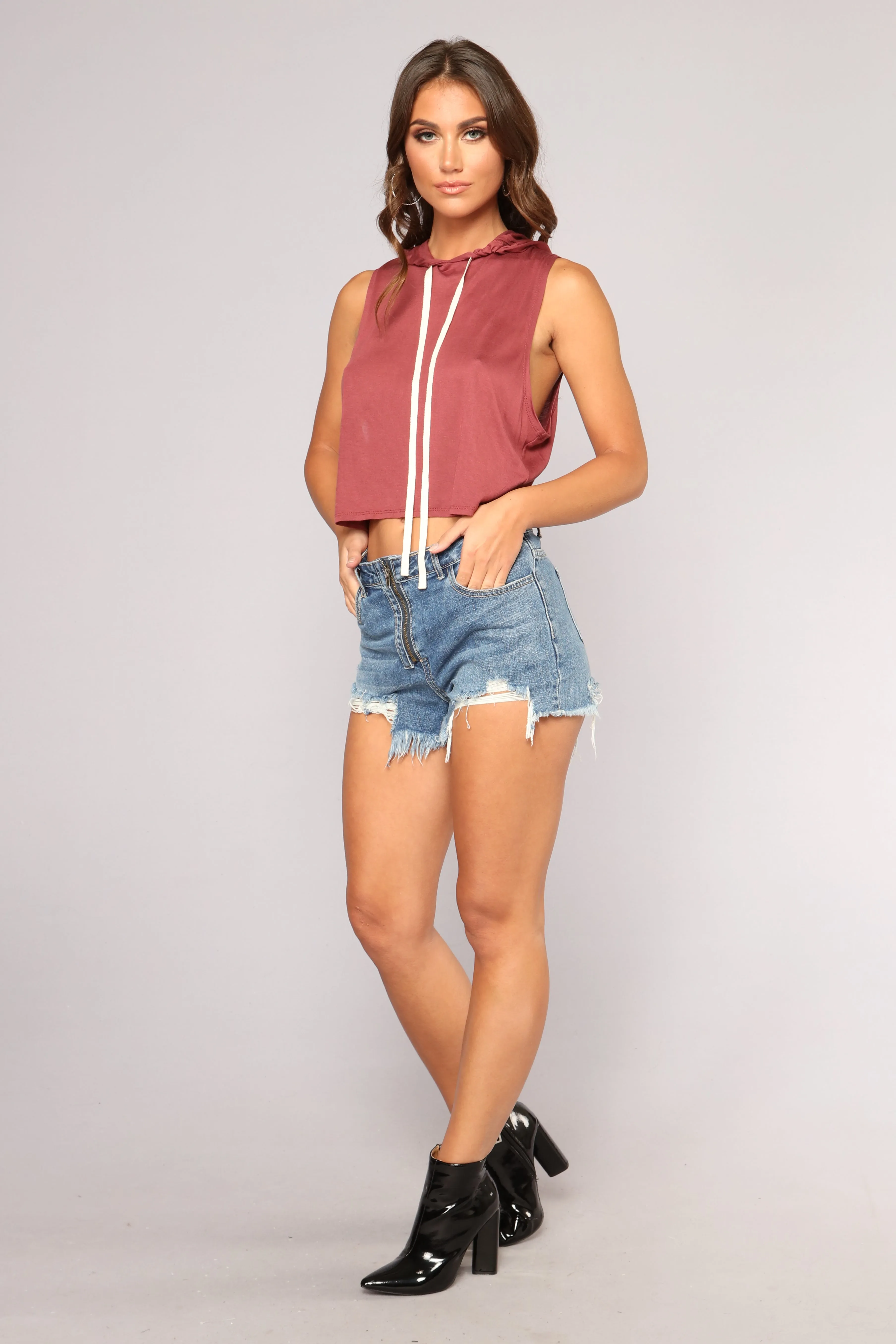 Anneliese Sleeveless Hoodie - Rose