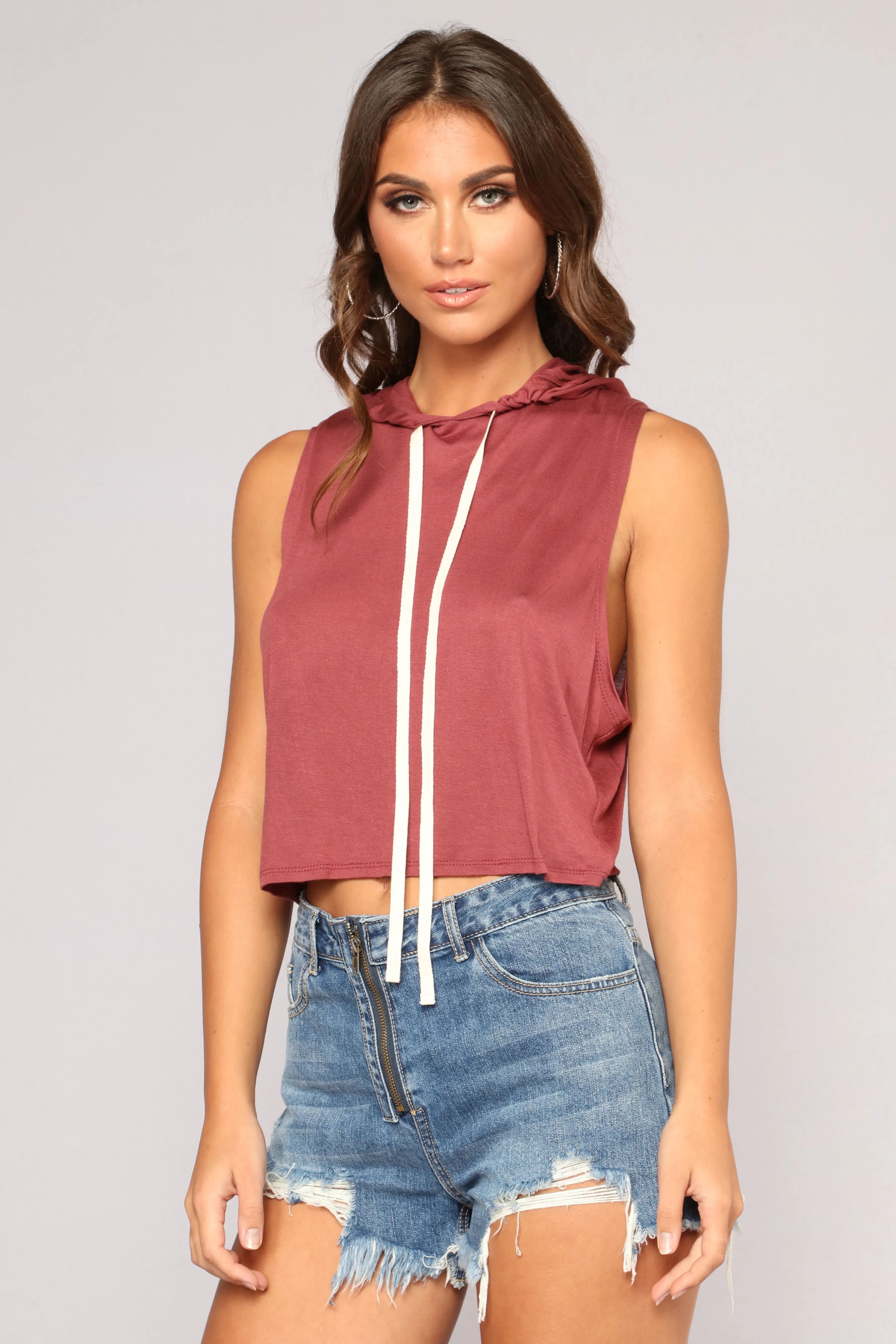 Anneliese Sleeveless Hoodie - Rose