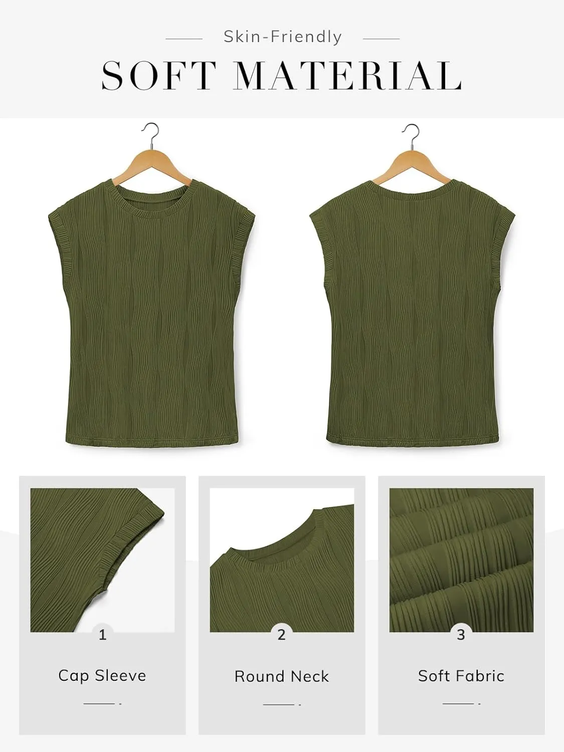 ATHMILE Womens Short Sleeve Summer Tops Crewneck Textured Shirts Basic T Shirt Casual Work Blouses