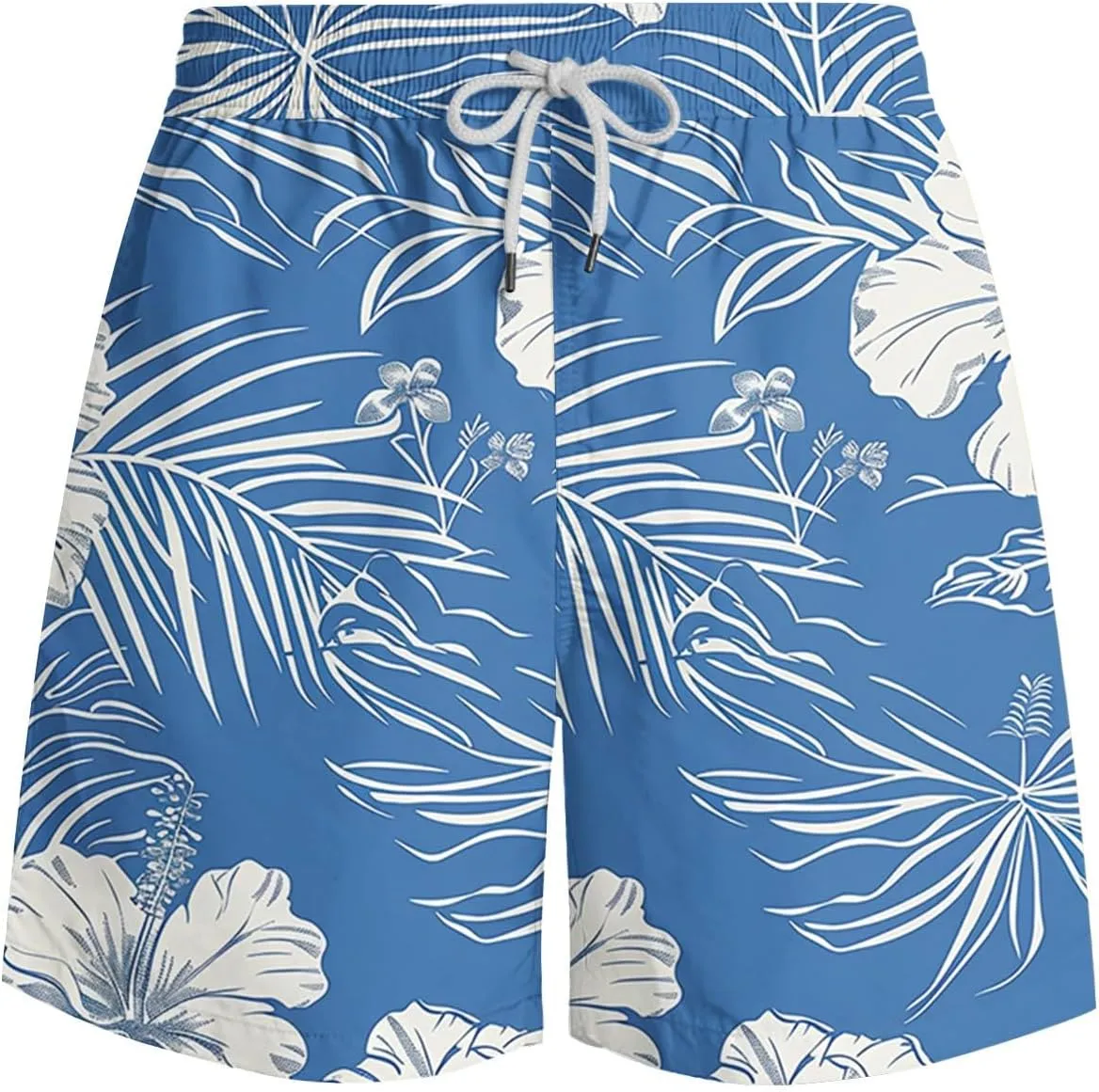Aymnlox Beach Casual Shorts for Men Fashion Printed Summer Relaxed Fit Beach Shorts Drawstring Elastic Waist Swim Pants