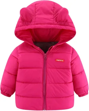 Baby Boys Girls Winter Jacket Warm Puffer Padded Coat Cotton Hooded Infant Outerwear