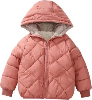 Baby Girls Boys Winter Coats Warm Puffer Padded Coat Cotton Hooded Girls Boys Outerwear