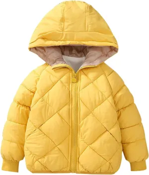 Baby Girls Boys Winter Coats Warm Puffer Padded Coat Cotton Hooded Girls Boys Outerwear
