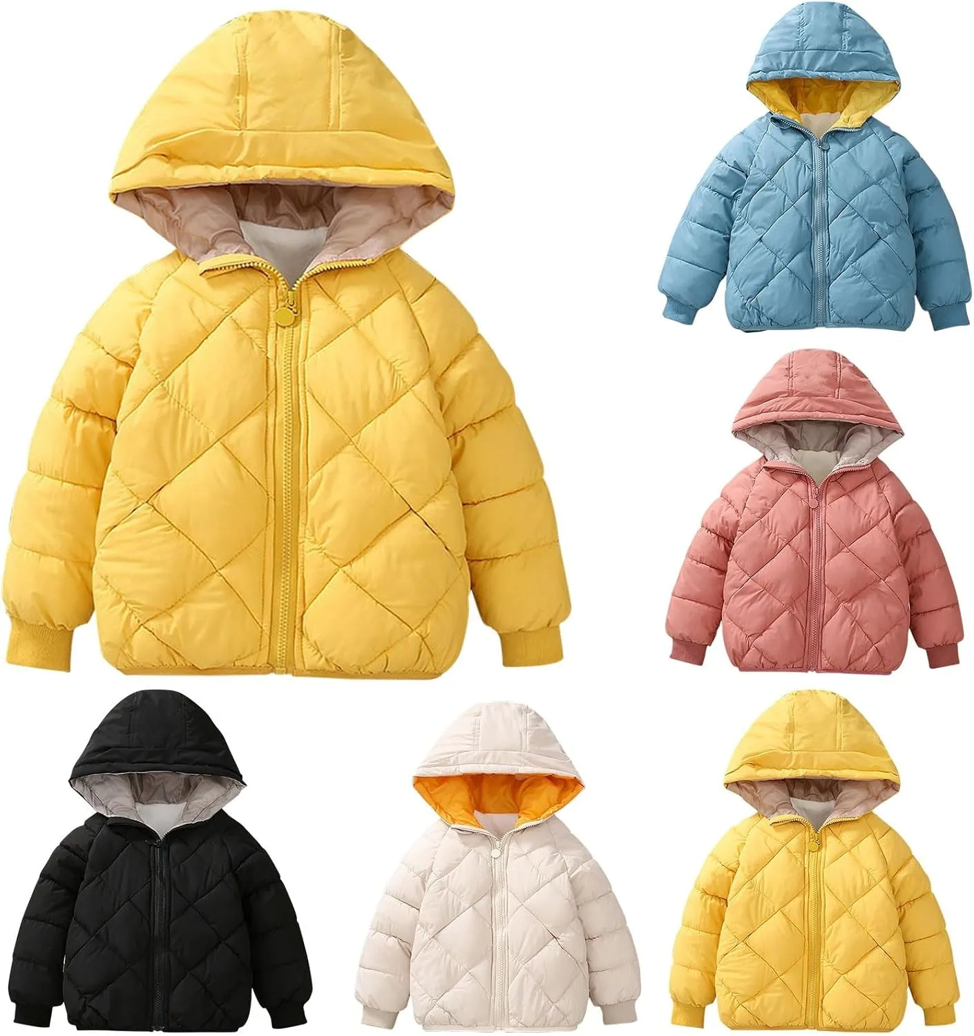 Baby Girls Boys Winter Coats Warm Puffer Padded Coat Cotton Hooded Girls Boys Outerwear