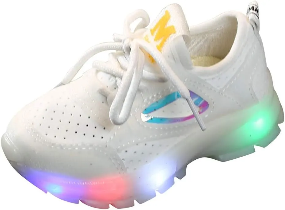Baby Walking Shoes,Kids Baby Boys Girls Bling Led Light Sport Shoes Children Mesh Luminous Casual Shoes 1-6 Years