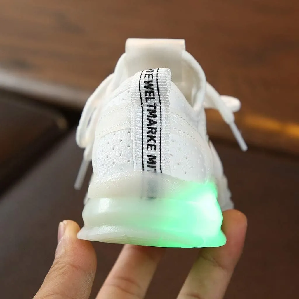 Baby Walking Shoes,Kids Baby Boys Girls Bling Led Light Sport Shoes Children Mesh Luminous Casual Shoes 1-6 Years