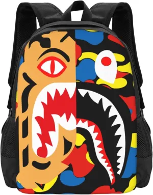 Backpack Shark Camo Backpack Travel laptop bag Stylish and durable both for men and women 17 inch (Shark Camo Backpack 3)