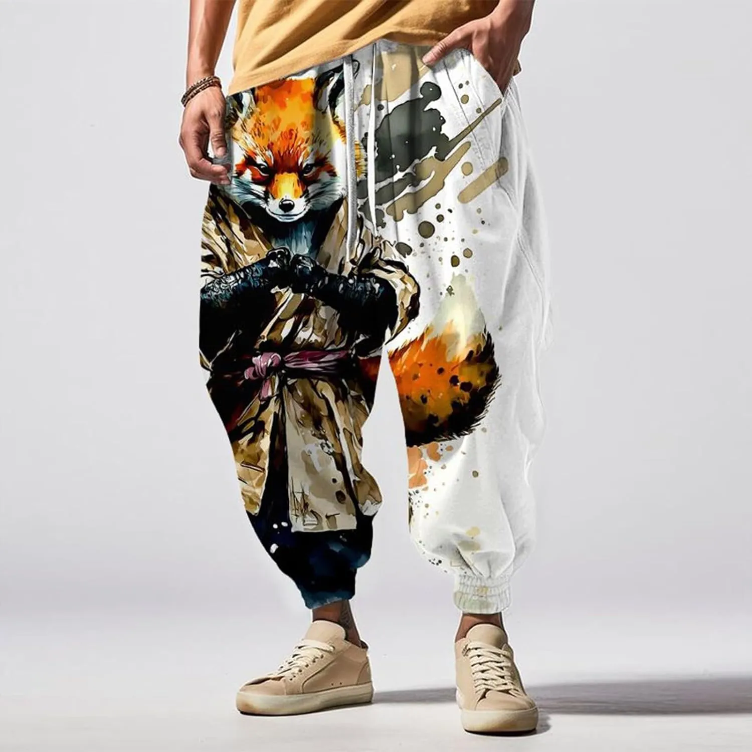 Baggy Wide Leg Pants Fashion Street Feel Casual Sweatpants Mens Drawstring Aladdil Hippie Harem Pants Yoga Pants Men