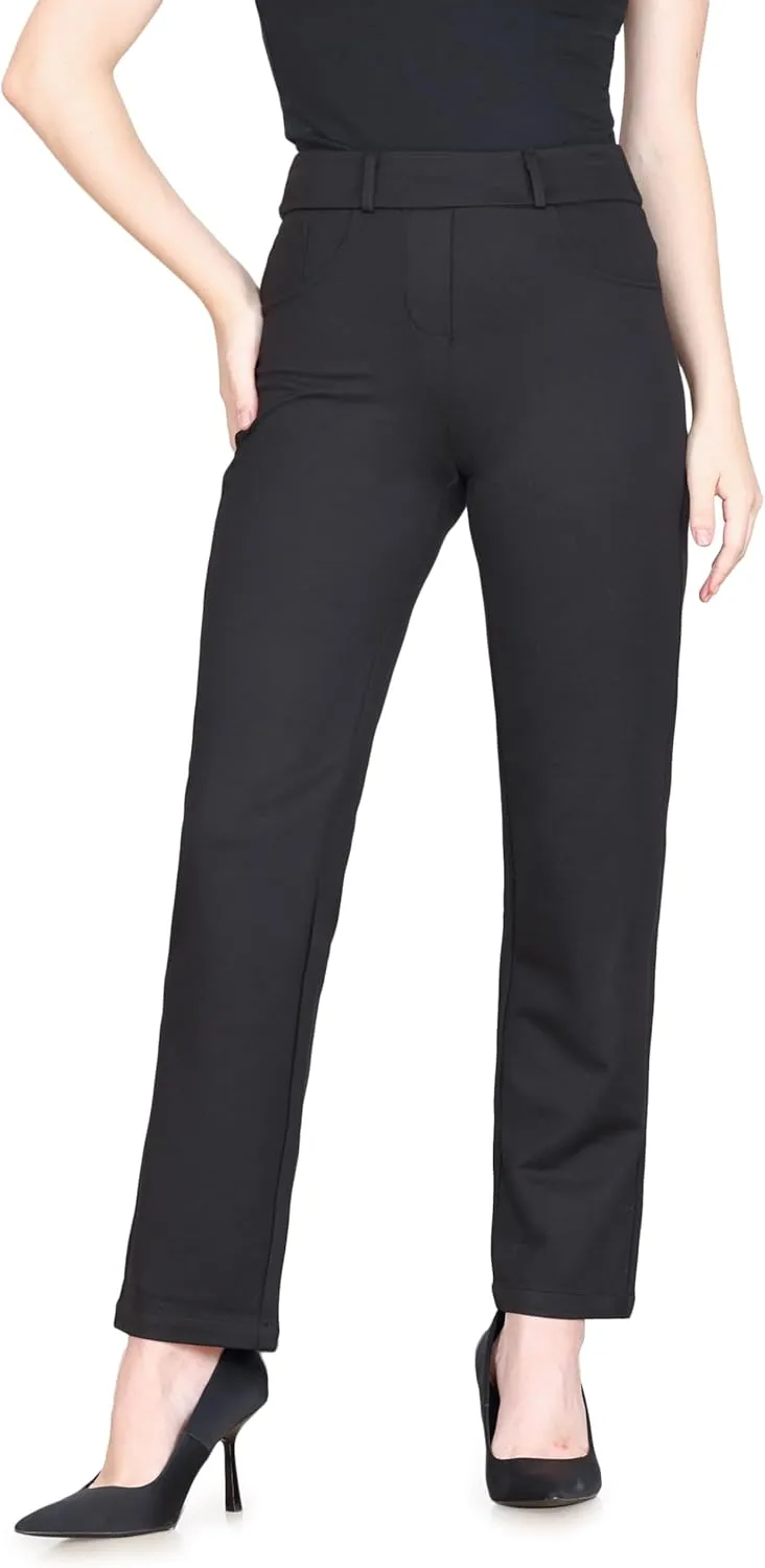 Balleay Art Womens Dress Pants Work High Waisted Straight Leg Trousers Business Office Casual Slacks