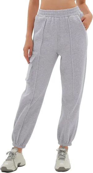 Beaully Women's Casual Fleece Lined Sweatpants Cinch Bottom Athletic Joggers Pants Pocketed Cargo Sweatpants
