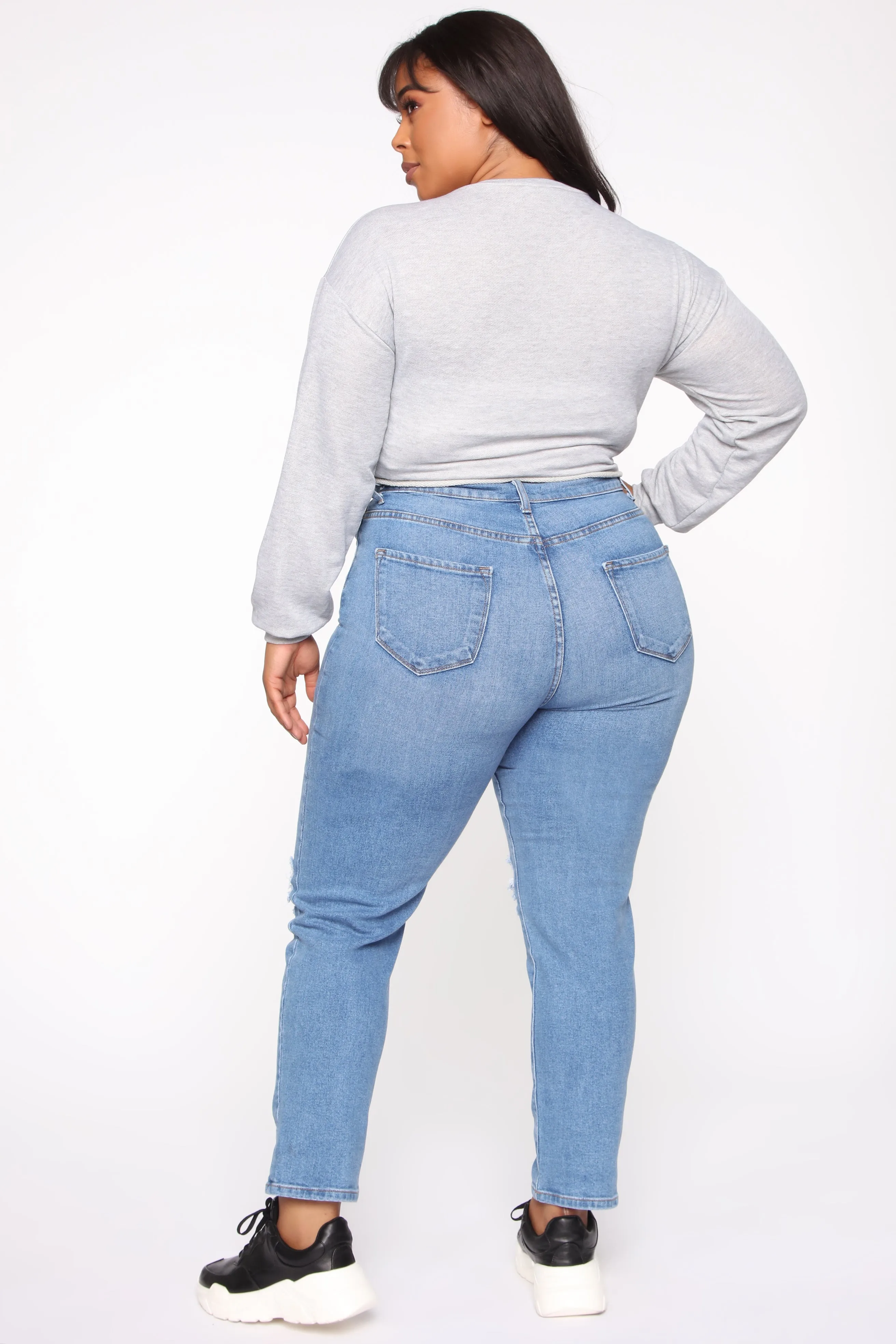 Beverly Hills Cropped Sweatshirt - Heather Grey
