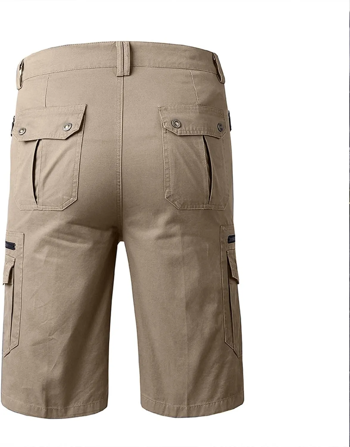 Big and Tall Cargo Shorts for Men Relaxed Fit Buckle Zipper Summer Casual 5" Inseam Linen Shorts Multi Pockets