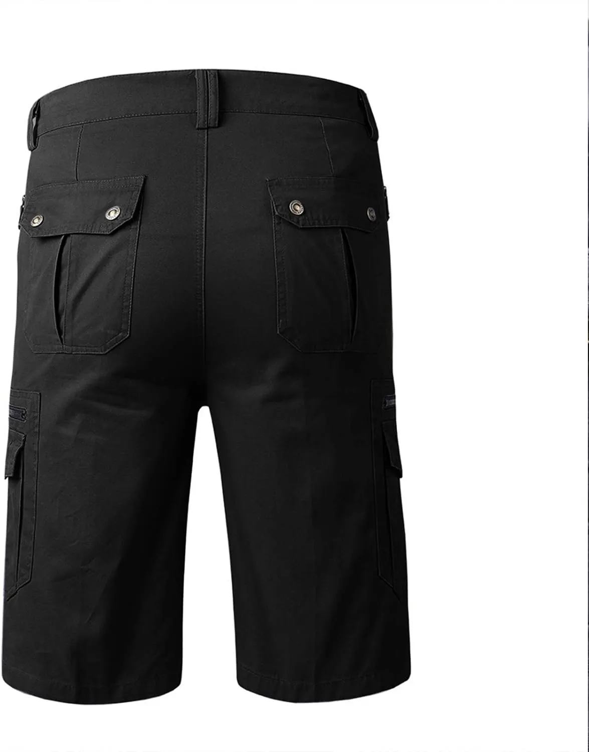 Big and Tall Cargo Shorts for Men Relaxed Fit Buckle Zipper Summer Casual 5" Inseam Linen Shorts Multi Pockets
