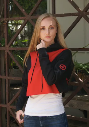 Black Widow Crop Hoodie
