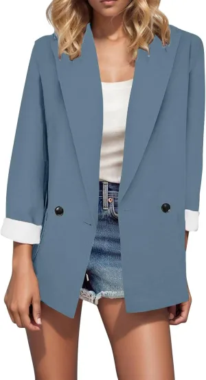 Blazers for Women Business Casual Corporate Outfits Fall Jackets for Women 2024 Plus Size Blazers for Curvy Women