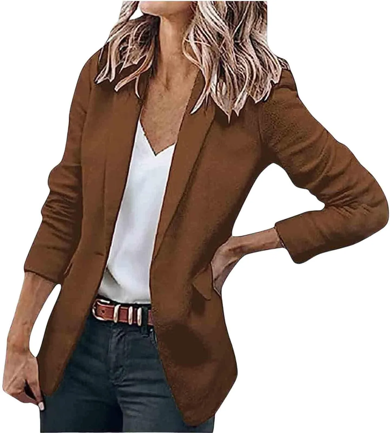 Blazers for Women Business Casual Fall Fashion 2024 Blazer Long Sleeve Open Front Blazer Work Office Suits Jacket