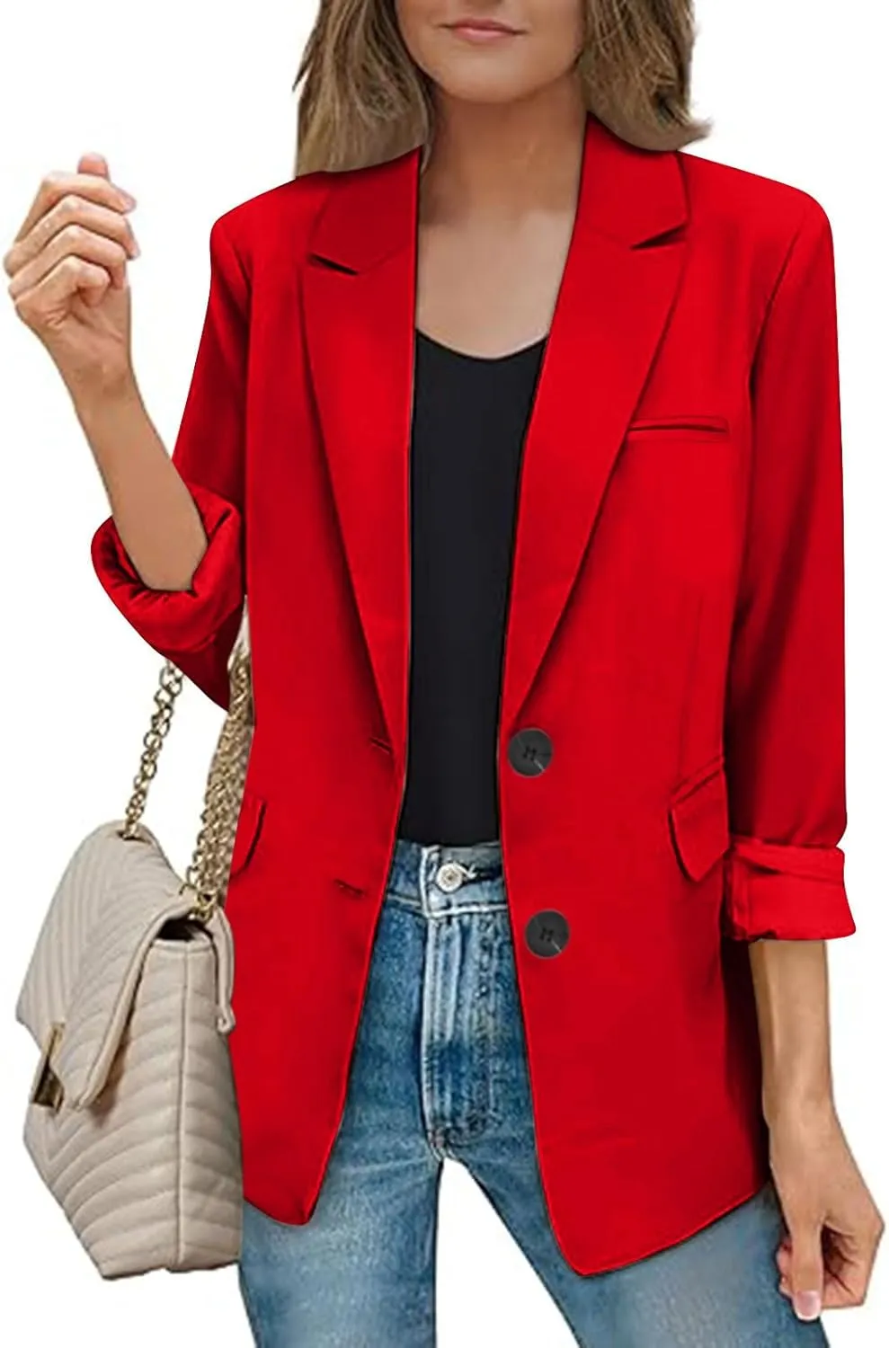 Blazers for Women Business Suit Jacket Work Office Blazer Long Sleeve Casual Blazer Open Front Cardigan Coat Outerwear