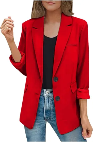 Blazers for Women Business Suit Jacket Work Office Blazer Long Sleeve Casual Blazer Open Front Cardigan Coat Outerwear