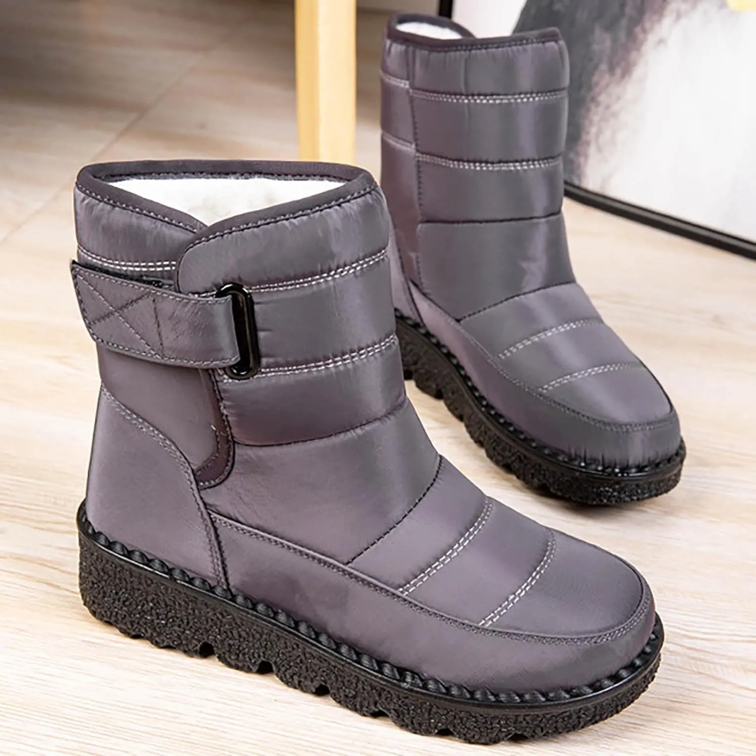 Botas De Invierno Para Mujer Elegantes Con Tacon Botas Invierno Para Mujer White Snow Boots for Women Fuzzy Boots Womens Snow Shoes Waterproof of Today