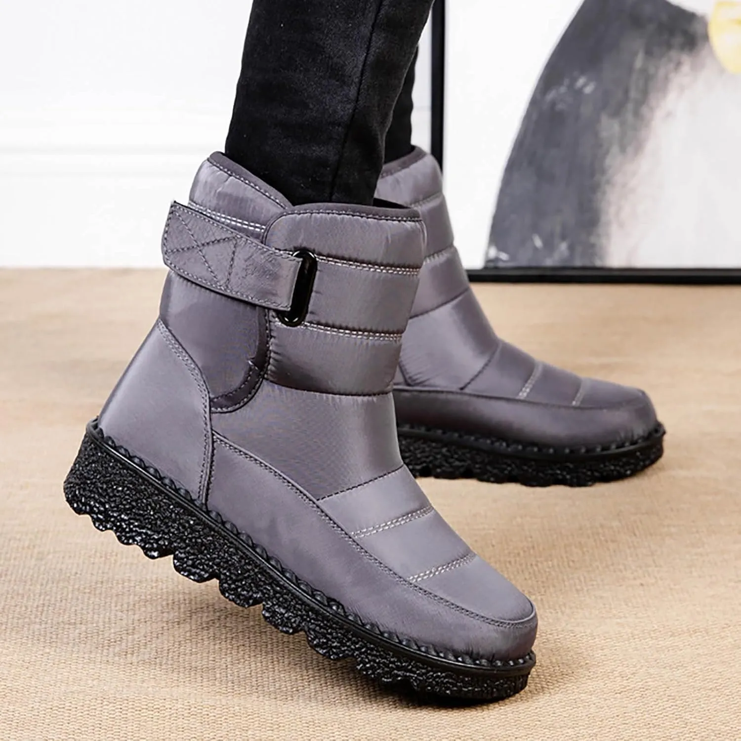 Botas De Invierno Para Mujer Elegantes Con Tacon Botas Invierno Para Mujer White Snow Boots for Women Fuzzy Boots Womens Snow Shoes Waterproof of Today