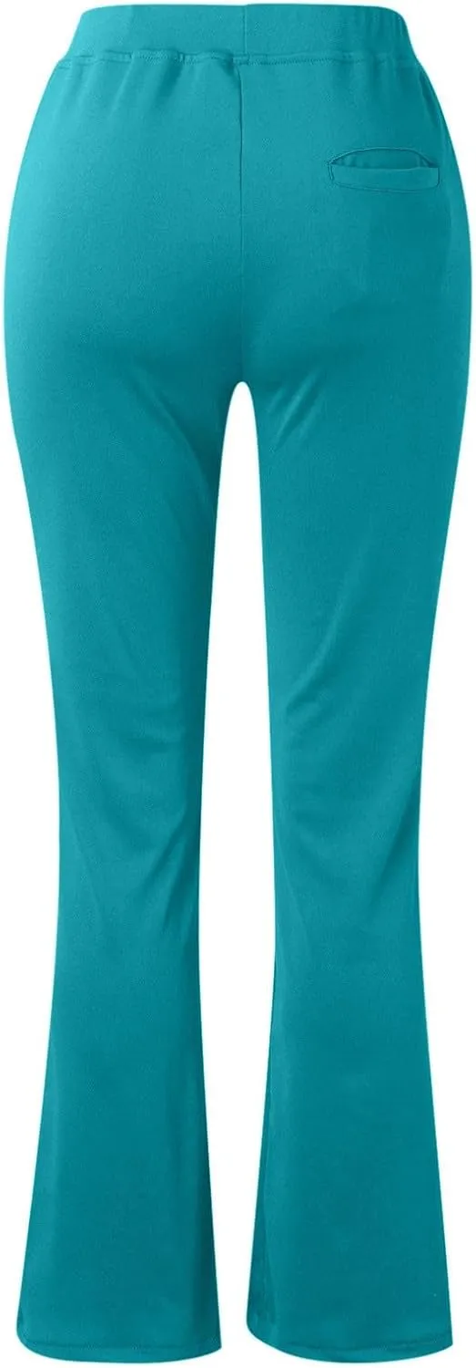Business Casual Pants for Women, 4 Way Stretch Bootleg Yoga Pants Workout Slacks, High Waisted Business Work Pants