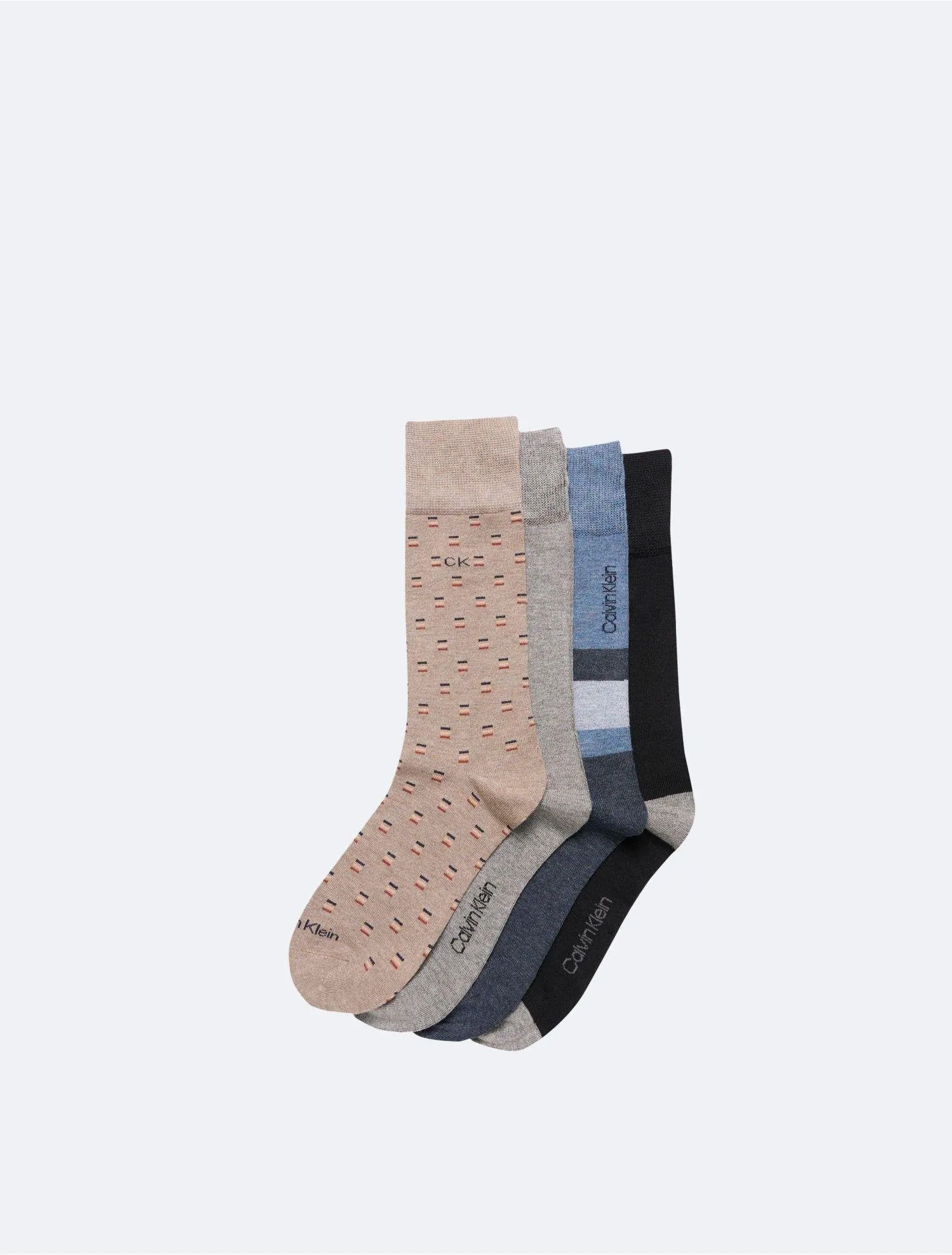 Calvin Klein Lightweight Crew socks Brown Heather 4 Pack - CKM233DR04002