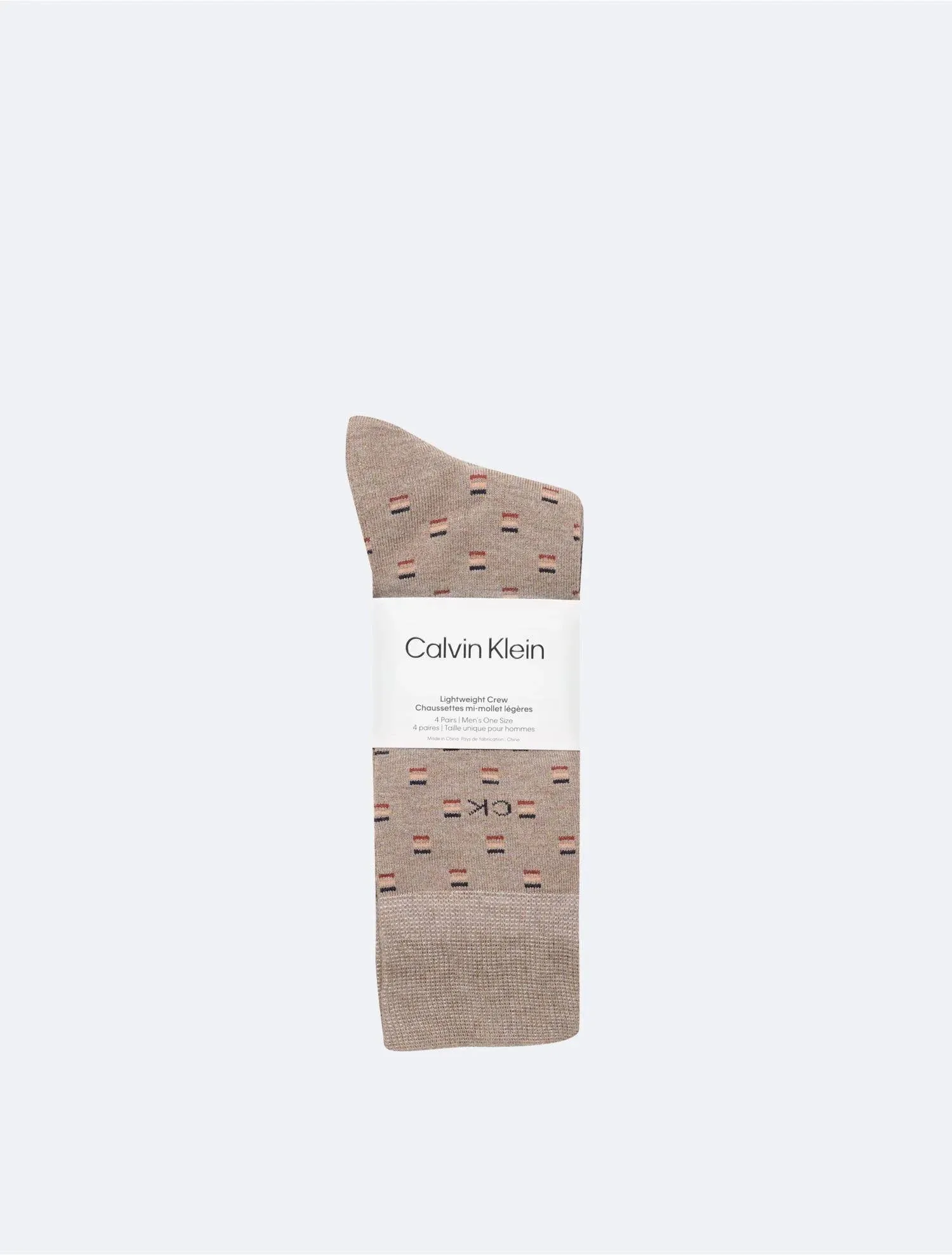 Calvin Klein Lightweight Crew socks Brown Heather 4 Pack - CKM233DR04002