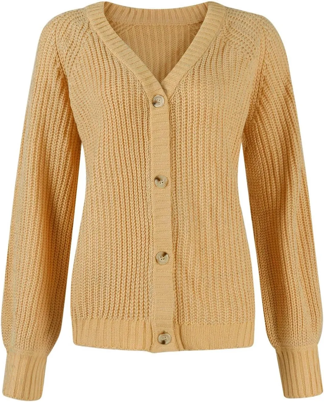Cardigan Sweaters for Women Long Sleeve Button Down V-Neck Open Front Fall Sweaters Chunky Knit Outerwear Coats