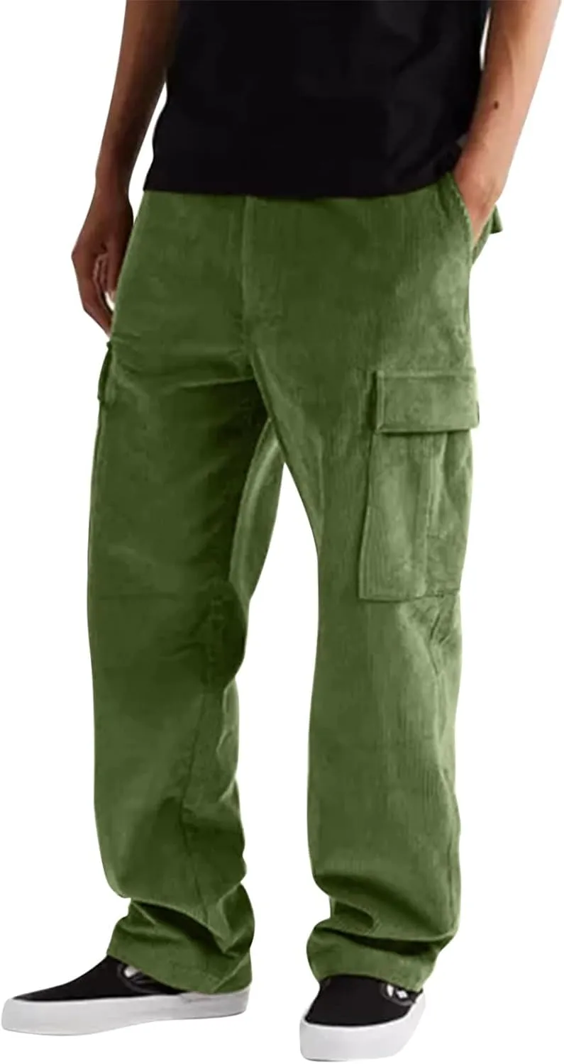 Cargo Pants for Men Big and Tall Pants for Men Stretch Men's Slim Fit Fleece Pants Winter Big and Tall Stretch Jogger