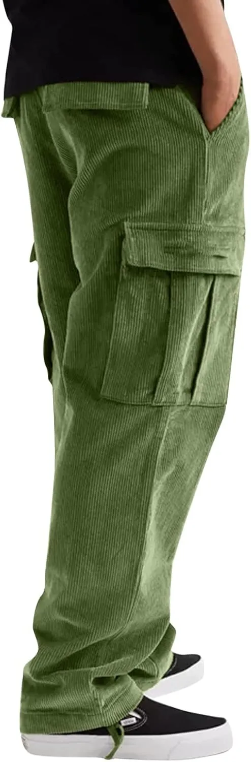 Cargo Pants for Men Big and Tall Pants for Men Stretch Men's Slim Fit Fleece Pants Winter Big and Tall Stretch Jogger