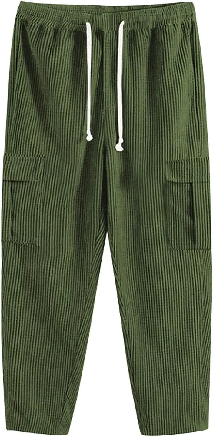 Cargo Pants for Men Big and Tall Pants for Men Stretch Men's Slim Fit Fleece Pants Winter Big and Tall Stretch Jogger