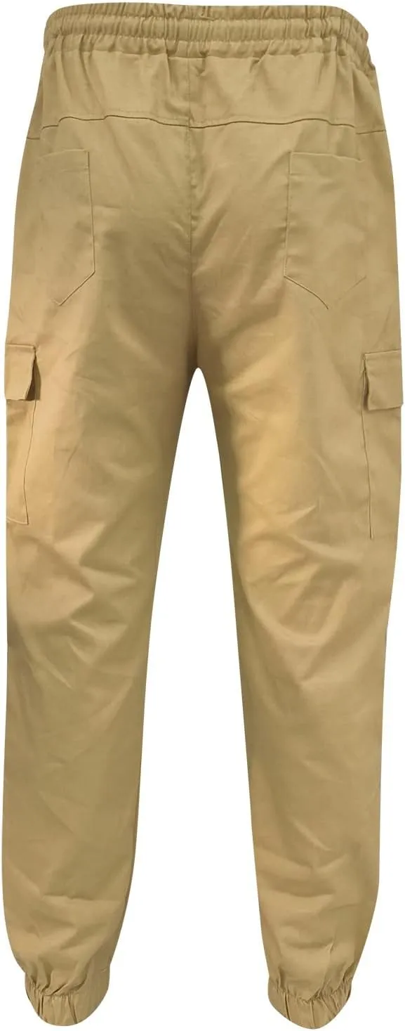 Cargo Pants for Men Big and Tall Pants for Men with Zipper Casual Pockets Street Sports Men's Slim Jogging Sweatpants