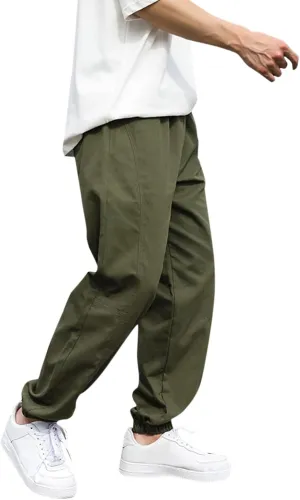 Cargo Pants for Men Relaxed Fit Athletic Pants Men Running Training Workout Casual Pants Slim fit with Zipper Pockets