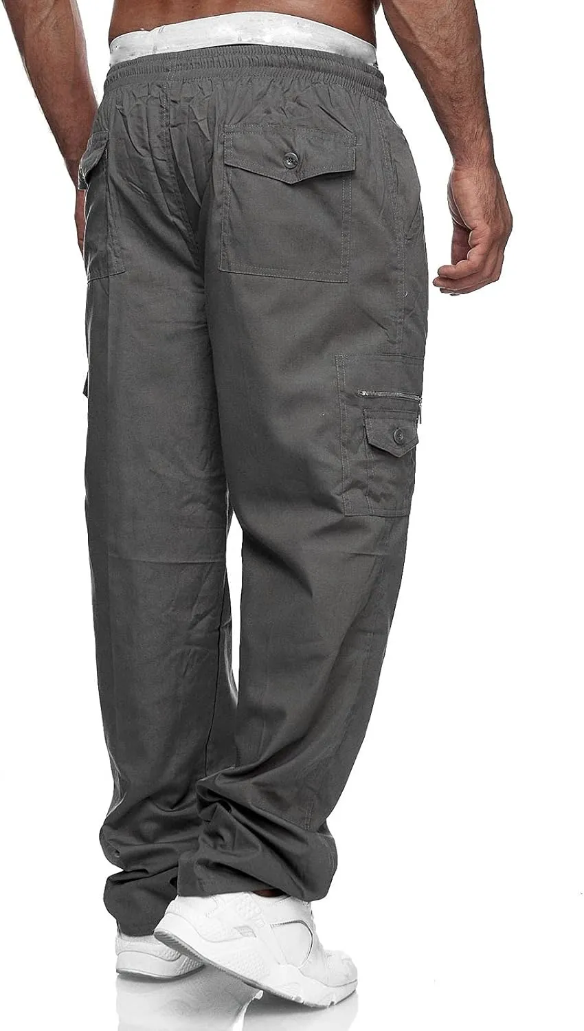Cargo Pants for Men Relaxed Fit Loose Workout Jogger Cargo Pant Mens Sports Pants Men's Fashion Loose Handsome Pocket