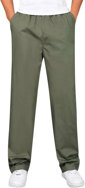 Cargo Pants for Men,Mens Relaxed Fit Outdoor Cargo Pants Casual Drawstring Athletic Jogger Sports Trousers