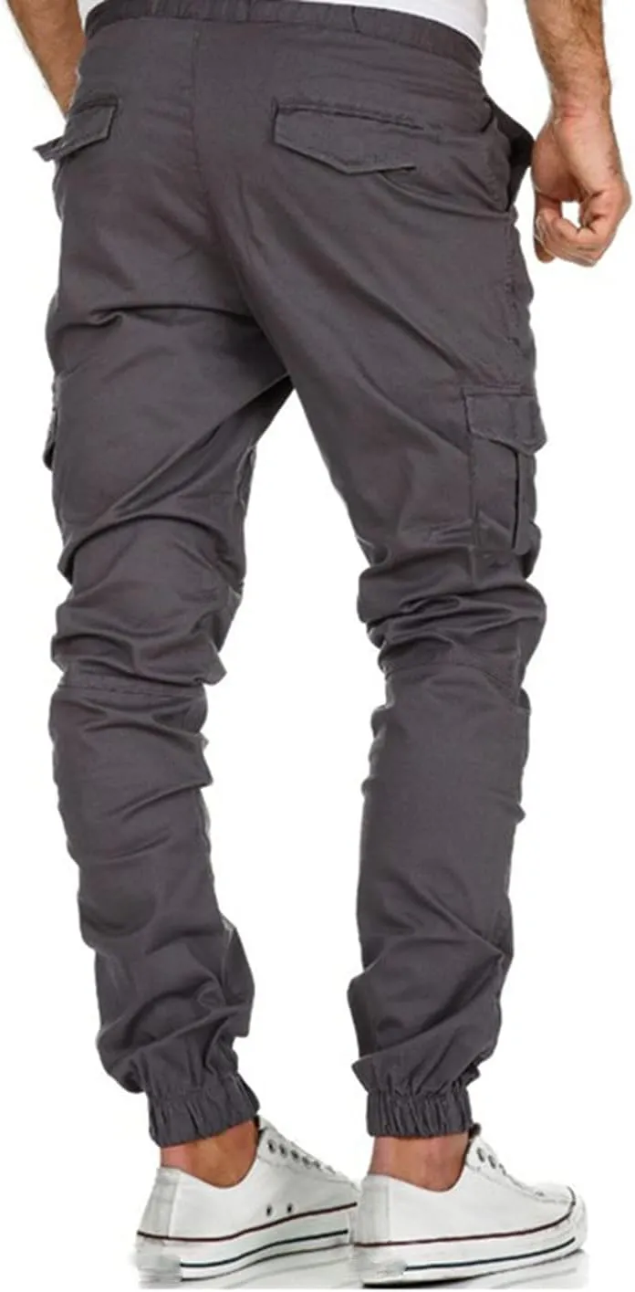 Cargo Work Pants for Men Relaxed Fit Cotton Multi-Pockets Lightweight Tactical Pant Hiking Jogger Outdoor Sports Trousers