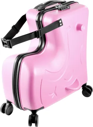 Carry Luggage - Ride Suitcase for Kids with 360 Degrees Wheels | Ride Luggage with Safety Belt | Scooter Luggage for Kids | Scooter Luggage for Airplane Travel