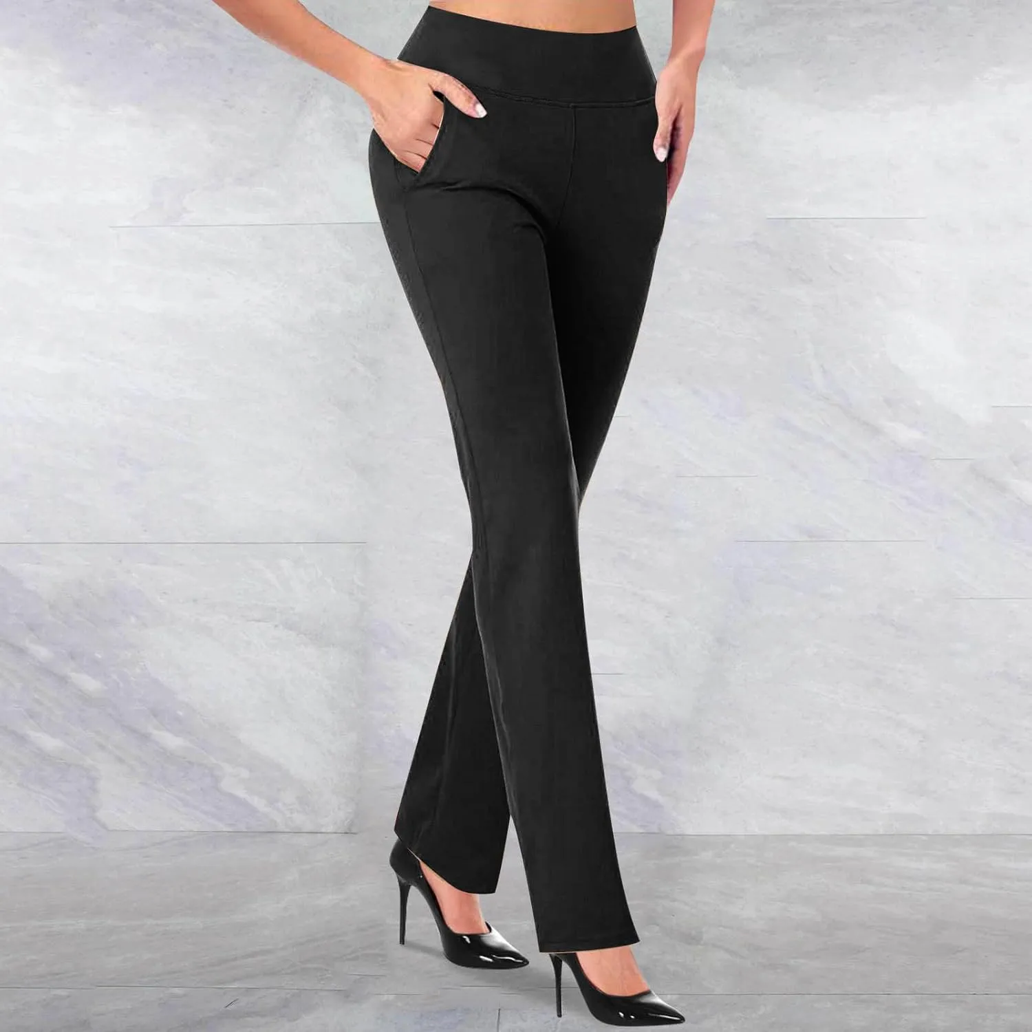 Casual Pants for Women High Waist Sweatpants Women Straight Leg Solid Color Wide Leg Slacks Loose Trousers