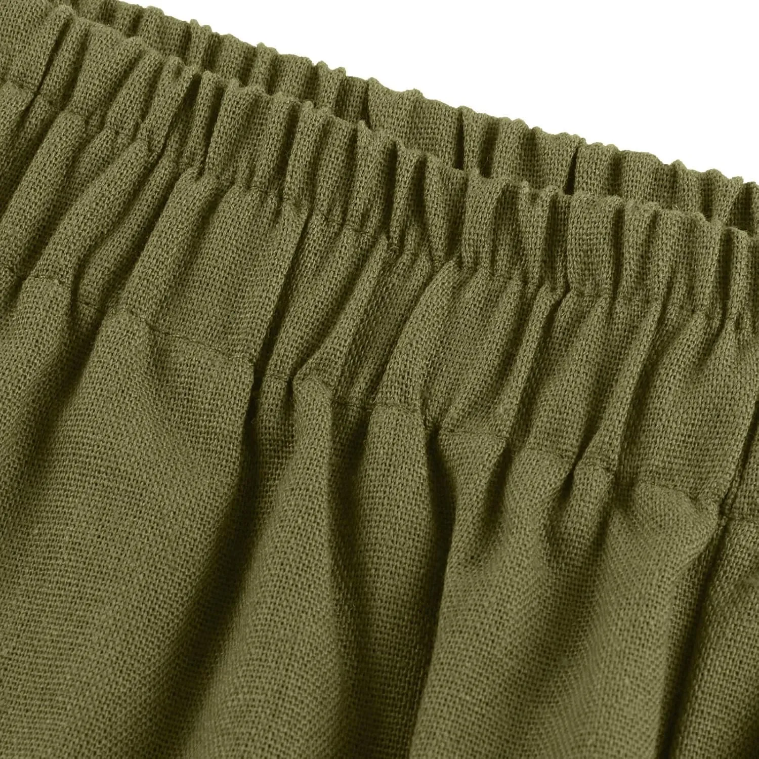 Cdiecer Linen Wide Leg Pants Men Summer Beach Pants Lightweight Baggy Pants Elastic Waist Drawstring Trousers Harem Pants