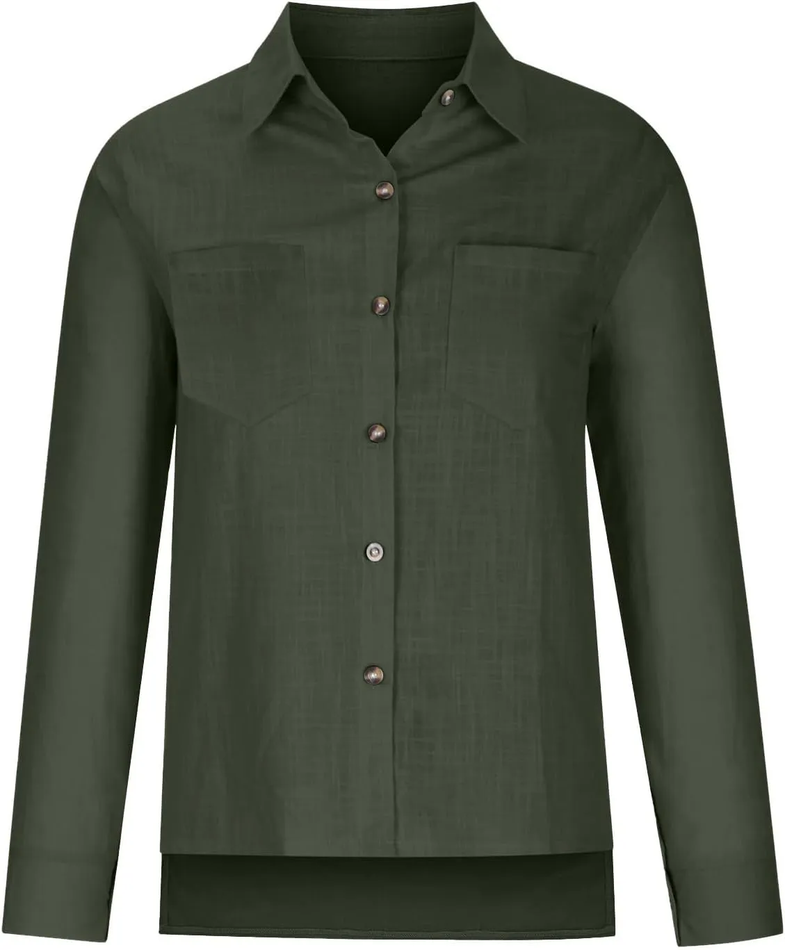 Ceboyel Women Long Sleeve Linen Shirts 2024 Button Down Summer Tops Cotton Gauze Trendy Blouse Dressy Causal Work Clothes