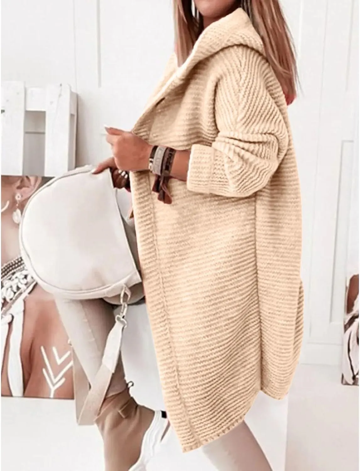 ChicCrate Womens Fashion Cardigan Sweater Soft Knit Open Front Casual Cardigan 2025 Fall Jackets Outfits Winter Clothes
